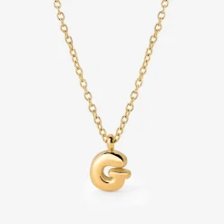 Bubble Letter Necklace Gold - A