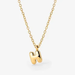 Bubble Letter Necklace Gold - A