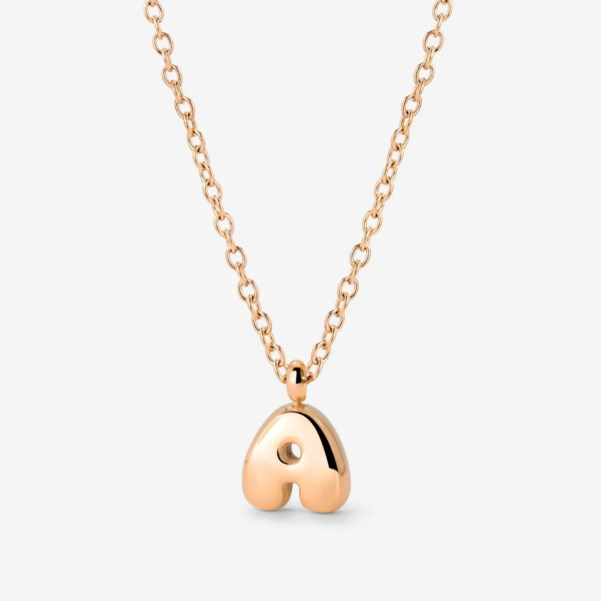 Bubble Letter Necklace Roségold - A
