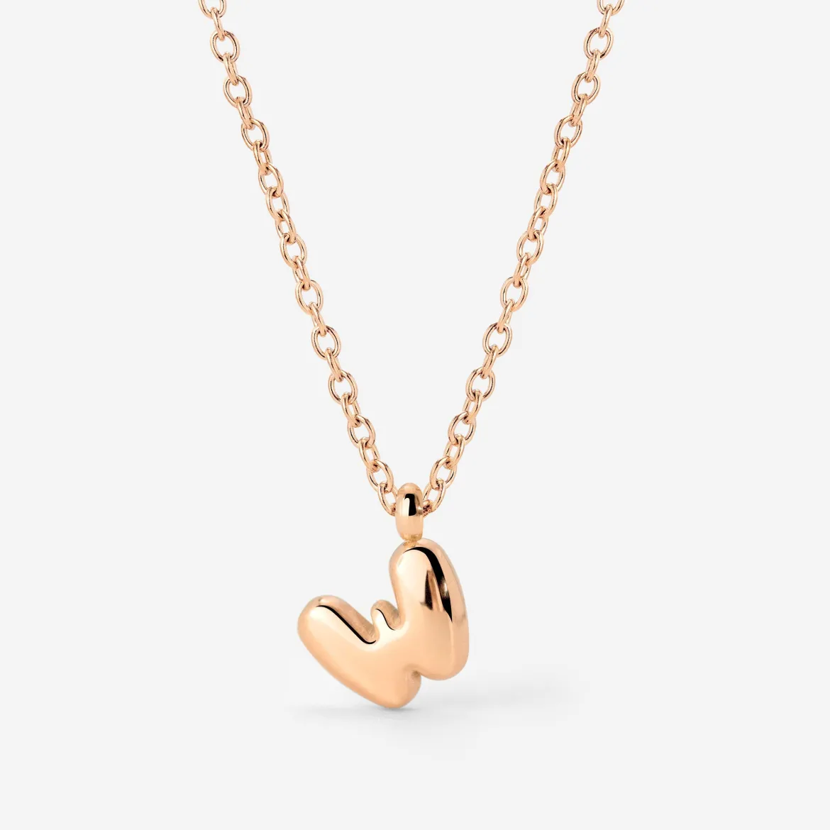Bubble Letter Necklace Roségold - A
