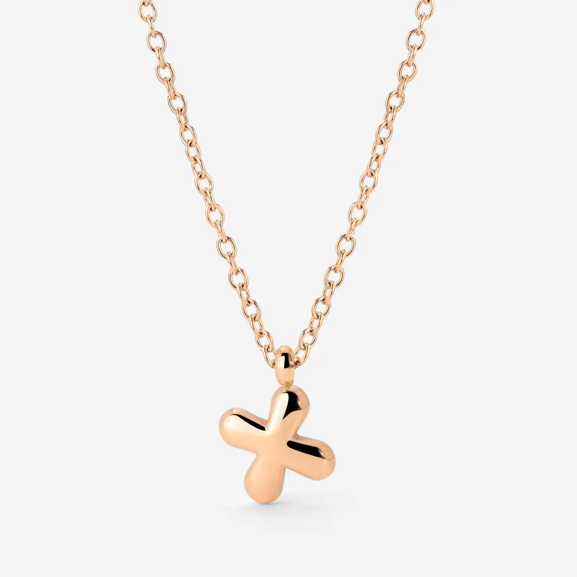 Bubble Letter Necklace Roségold - A