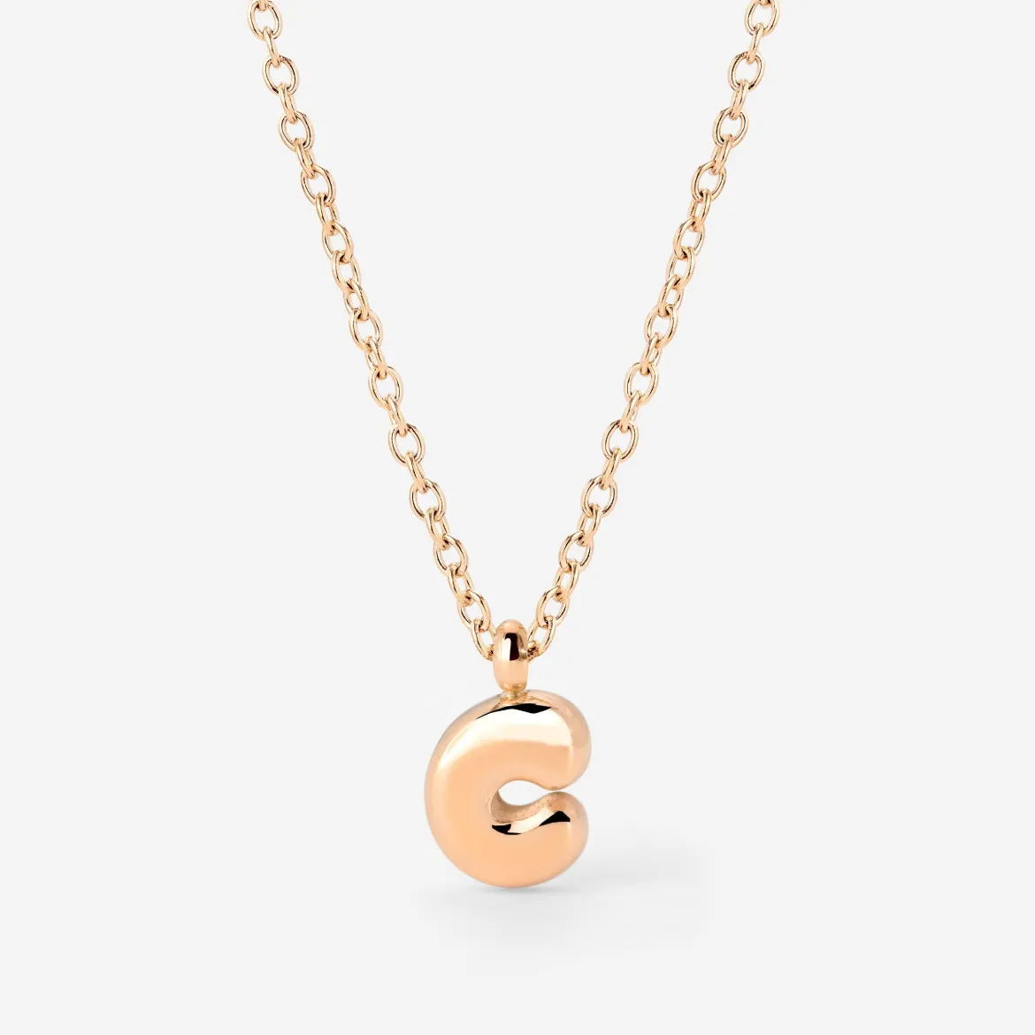 Bubble Letter Necklace Roségold - A