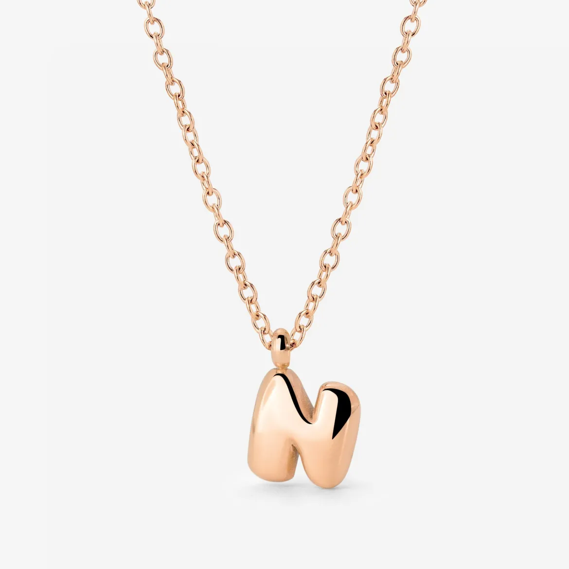 Bubble Letter Necklace Roségold - A