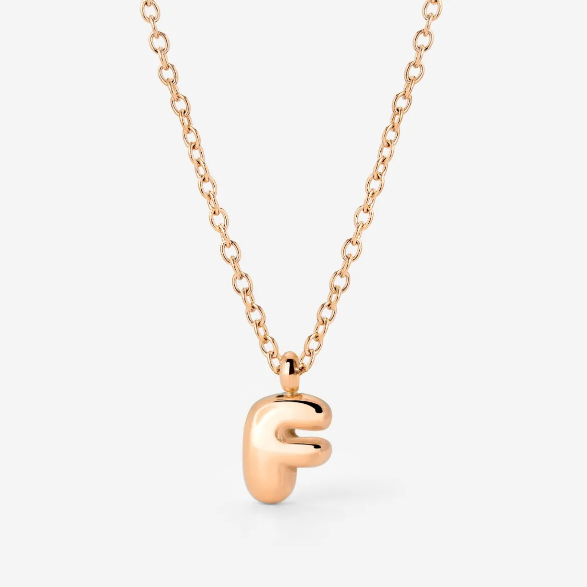 Bubble Letter Necklace Roségold - A