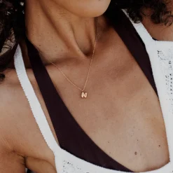 Bubble Letter Necklace Roségold - A