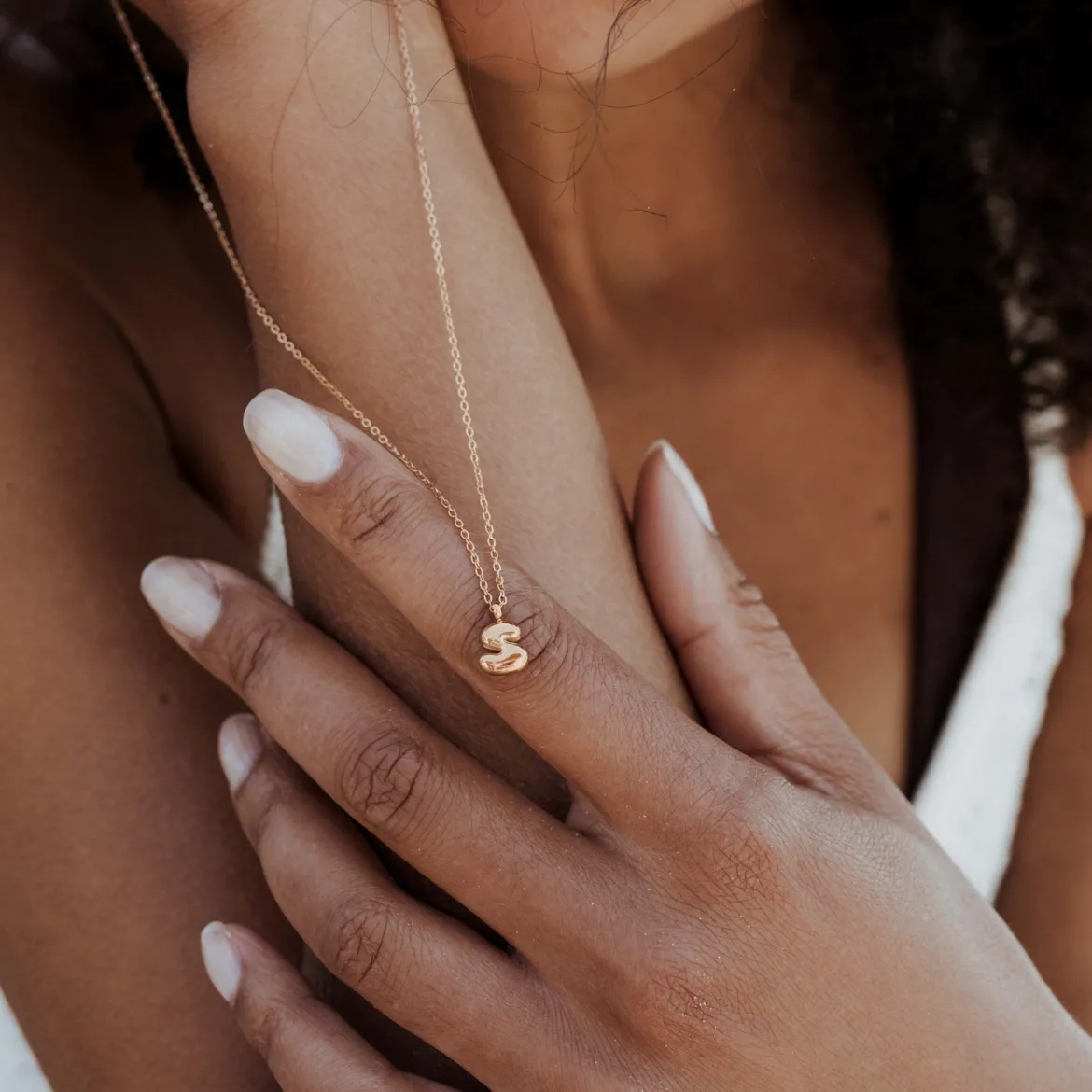 Bubble Letter Necklace Roségold - A