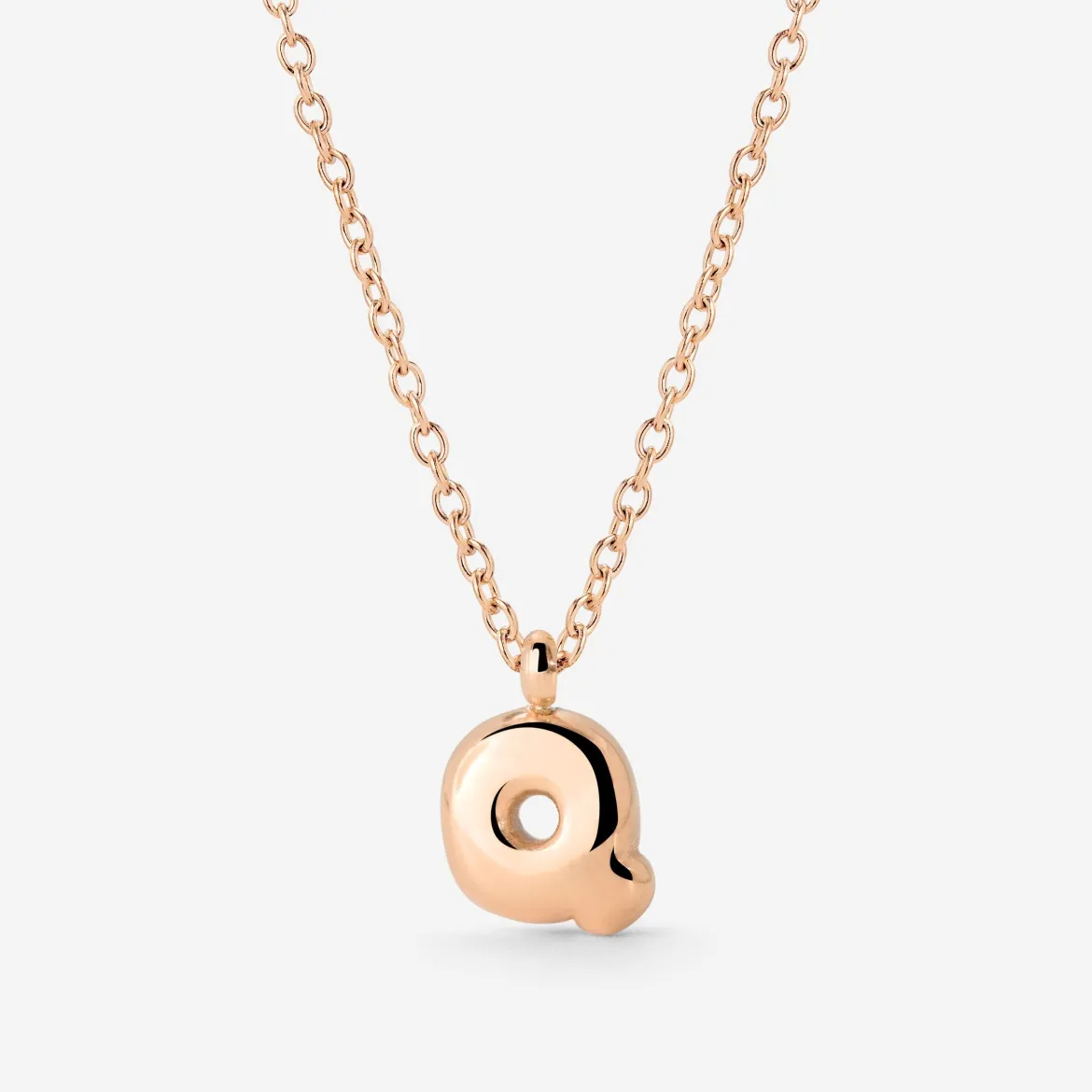 Bubble Letter Necklace Roségold - A