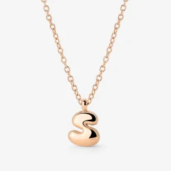 Bubble Letter Necklace Roségold - A