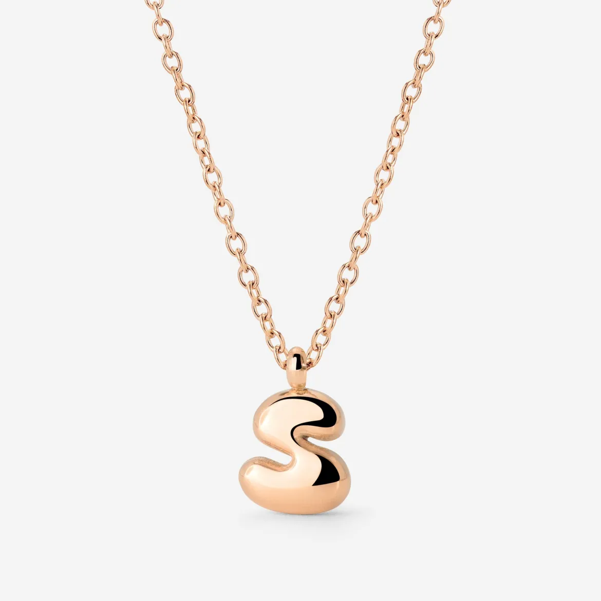 Bubble Letter Necklace Roségold - A
