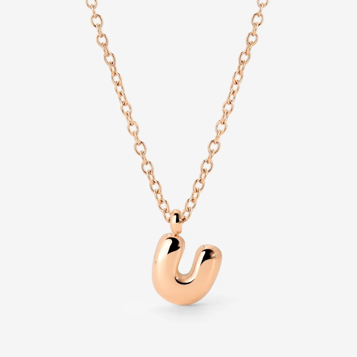 Bubble Letter Necklace Roségold - A