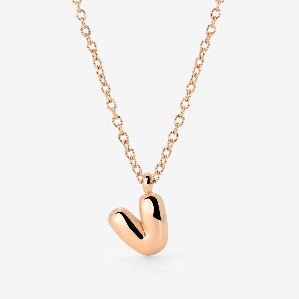 Bubble Letter Necklace Roségold - A