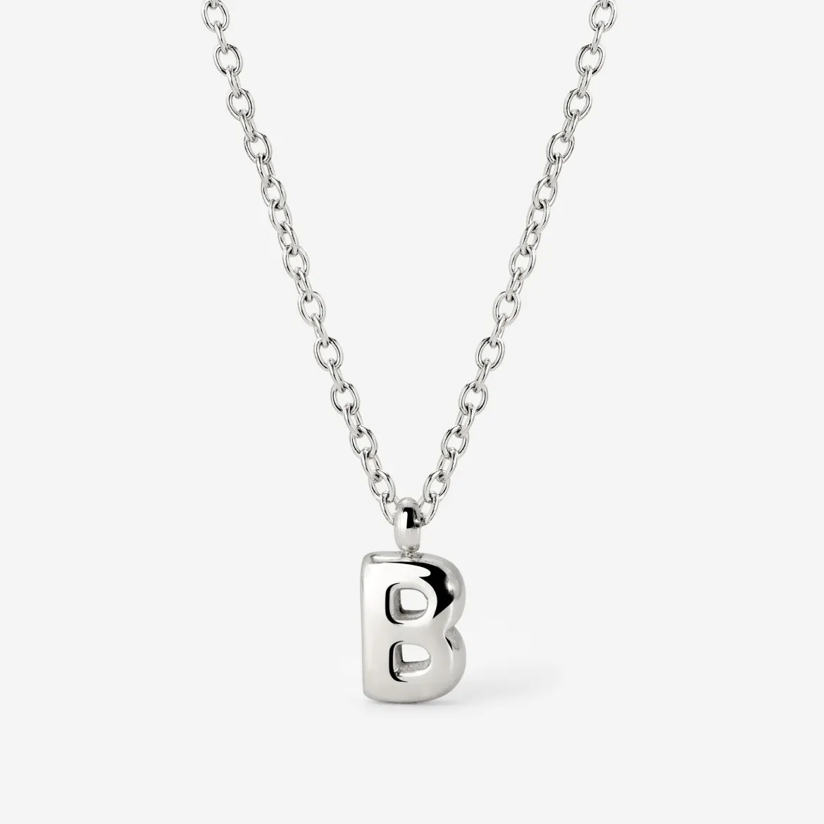 Bubble Letter Necklace Silber - A