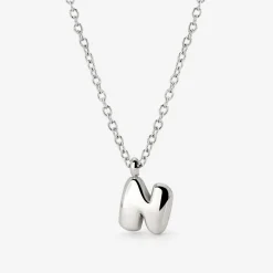 Bubble Letter Necklace Silber - A