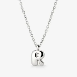 Bubble Letter Necklace Silber - A