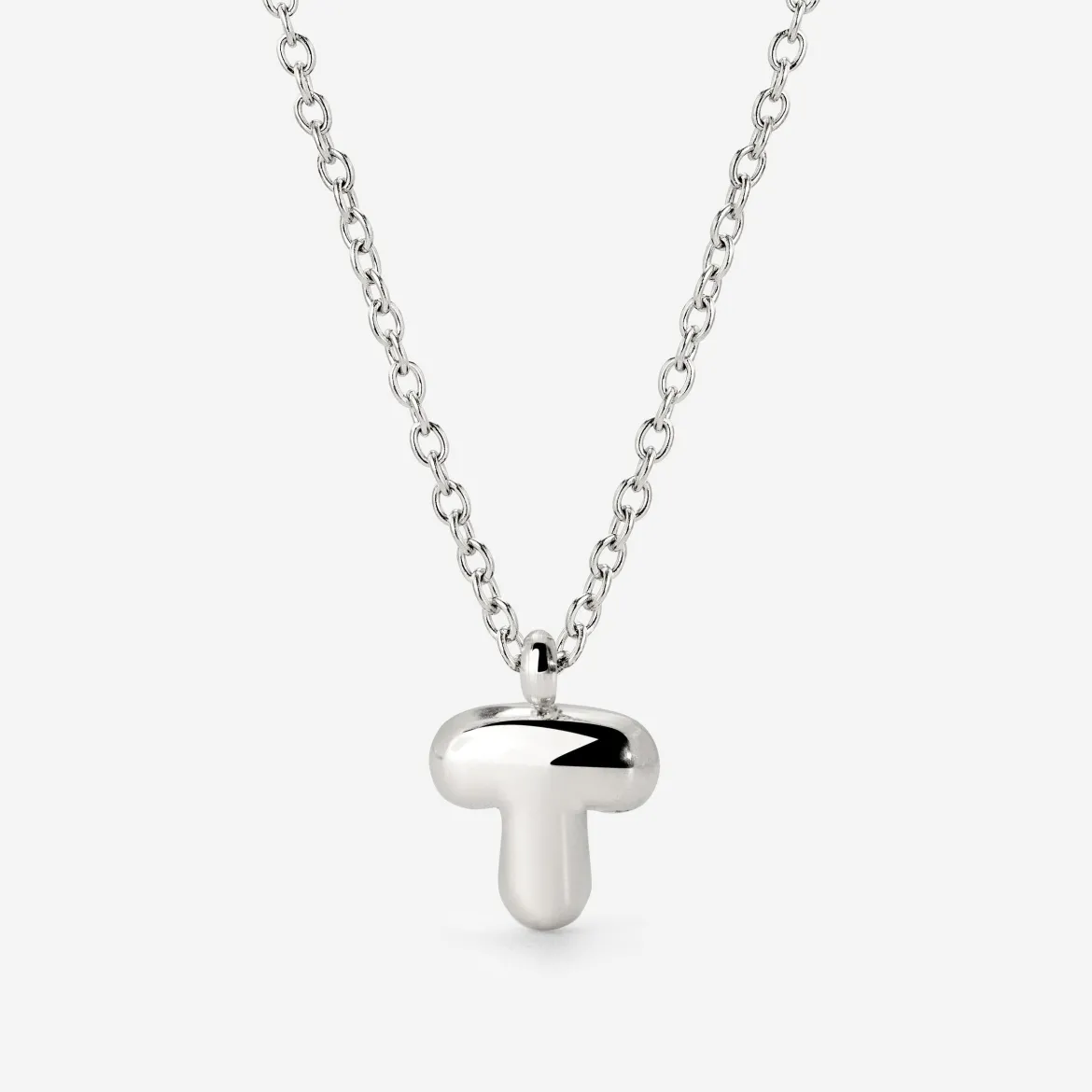 Bubble Letter Necklace Silber - A