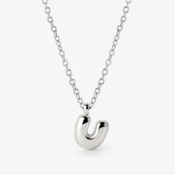 Bubble Letter Necklace Silber - A