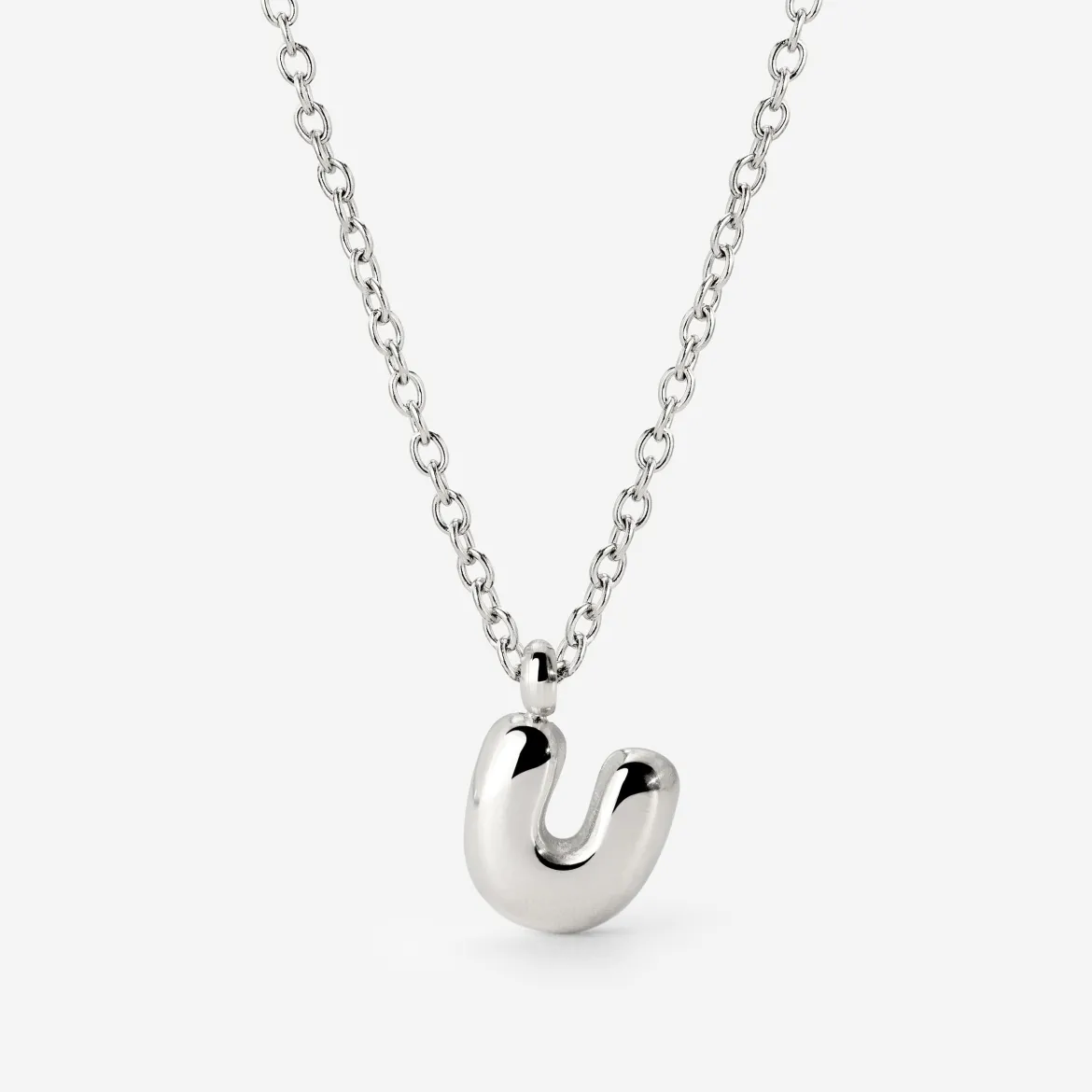 Bubble Letter Necklace Silber - A