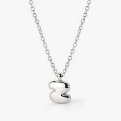 Bubble Letter Necklace Silber - A