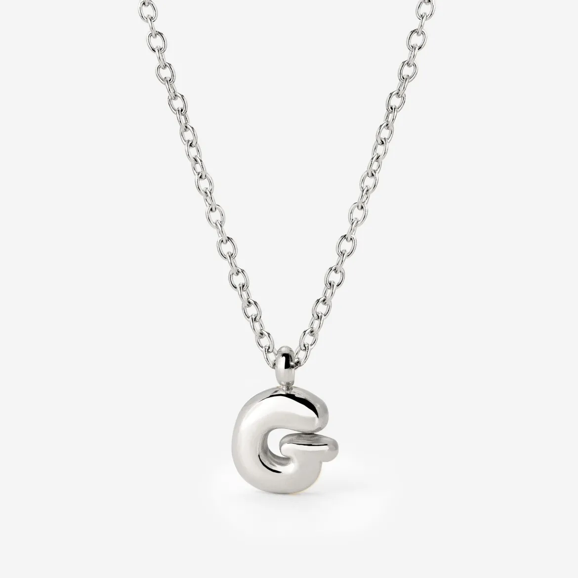 Bubble Letter Necklace Silber - A