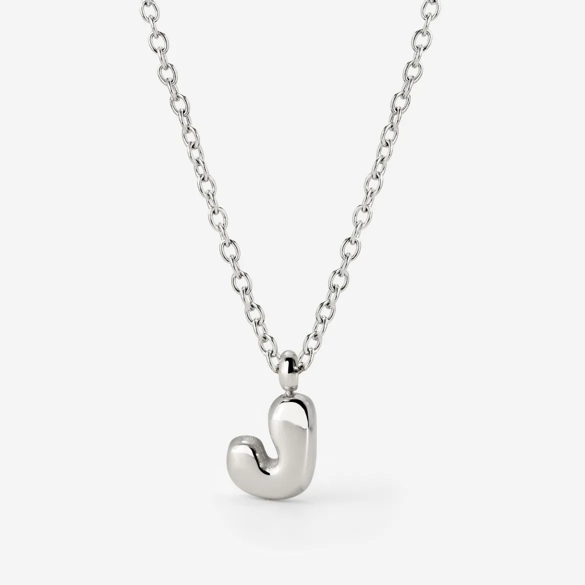 Bubble Letter Necklace Silber - A
