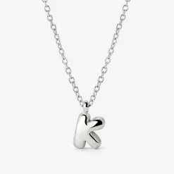 Bubble Letter Necklace Silber - A