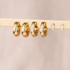 Bulky Hoop Studs Roségold