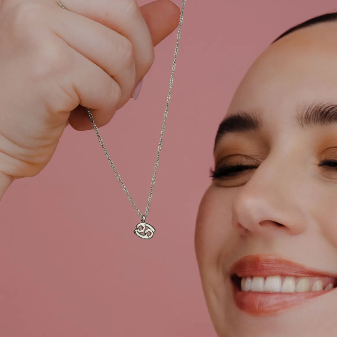 Cancer Bubble Necklace Silber