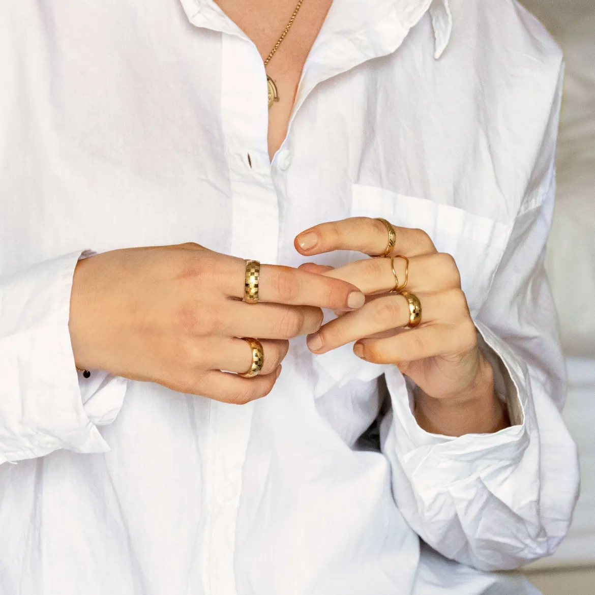 Chequer Ring Gold