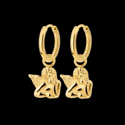 Cherub Hoop Set Small Gold