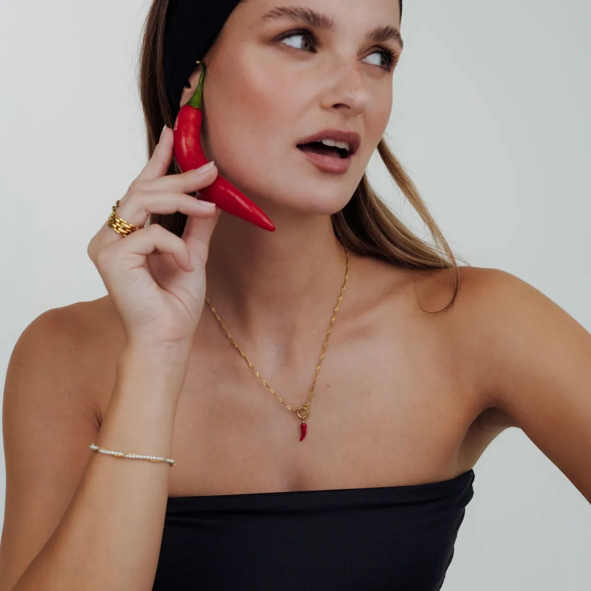 Chili Singapore Chain Necklace Set Gold
