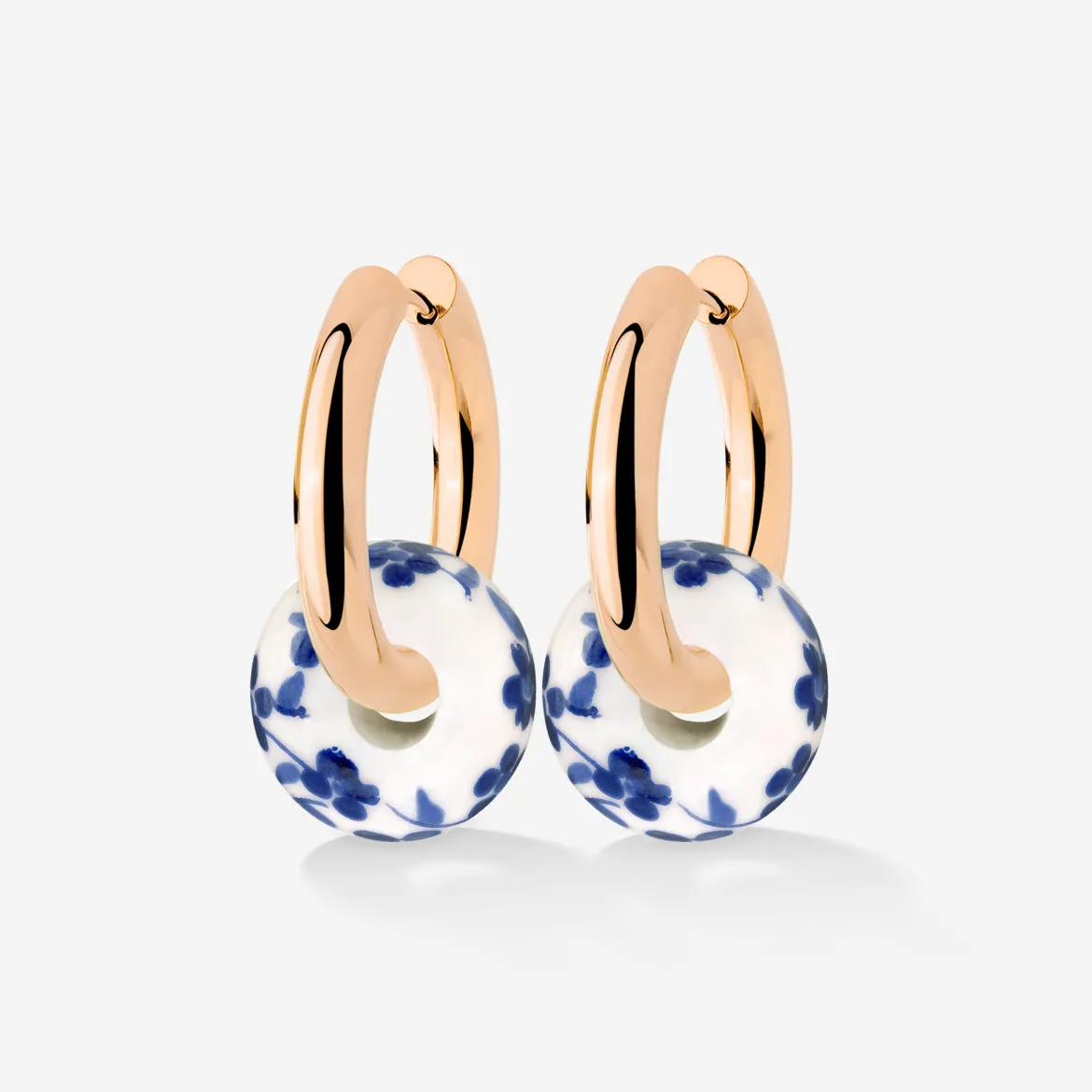 Chunky Flower Tile Hoop Set Medium Roségold