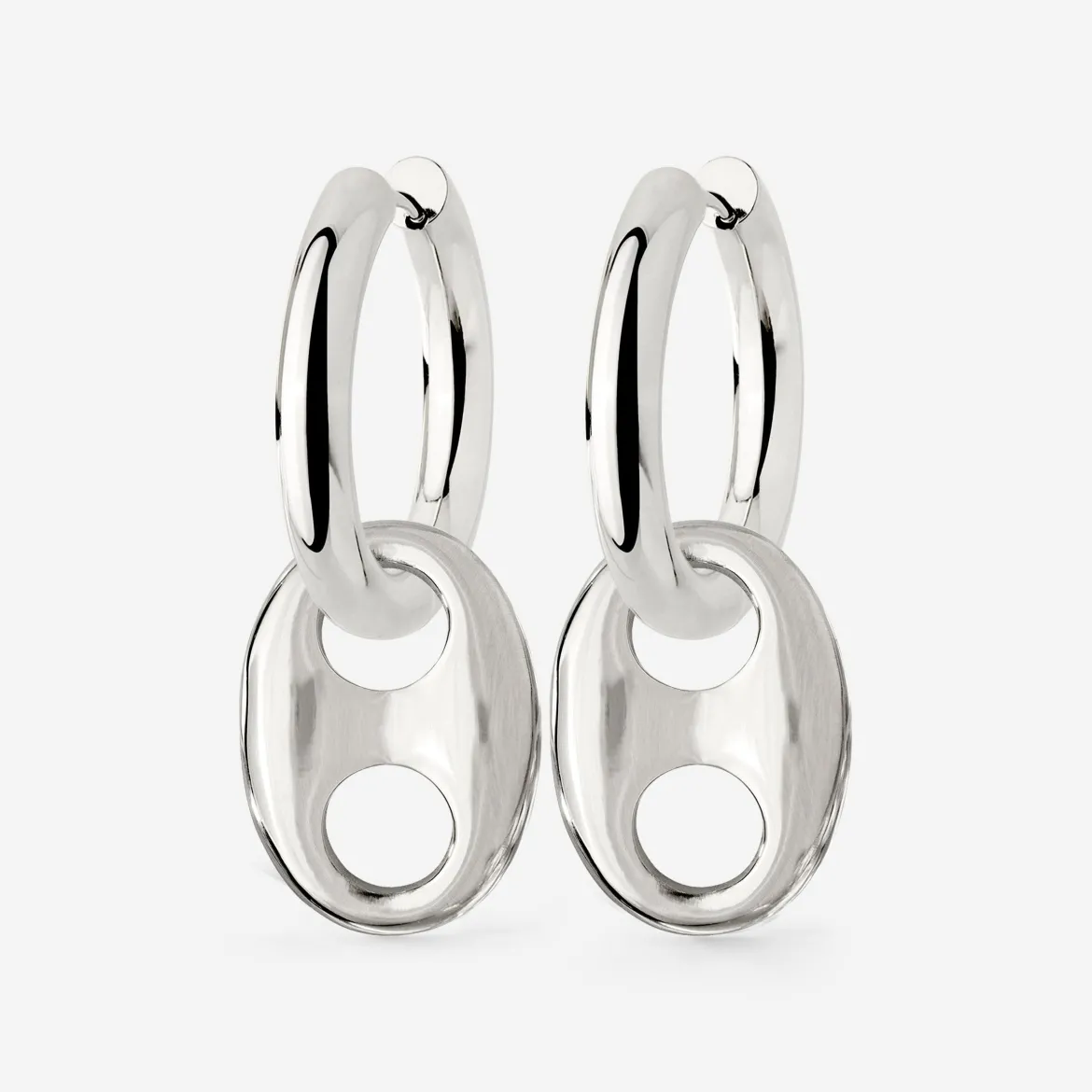 Chunky Gem Find Hoop Set Medium Silber