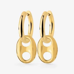 Chunky Gem Find Hoop Set Medium Gold