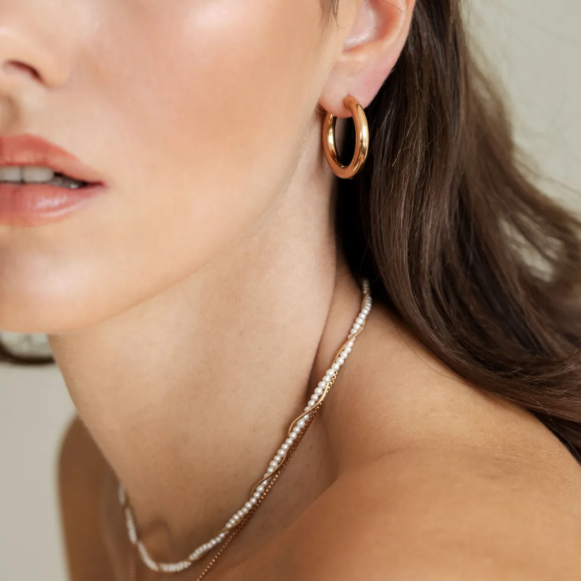 Chunky Hoopies Maxi Roségold