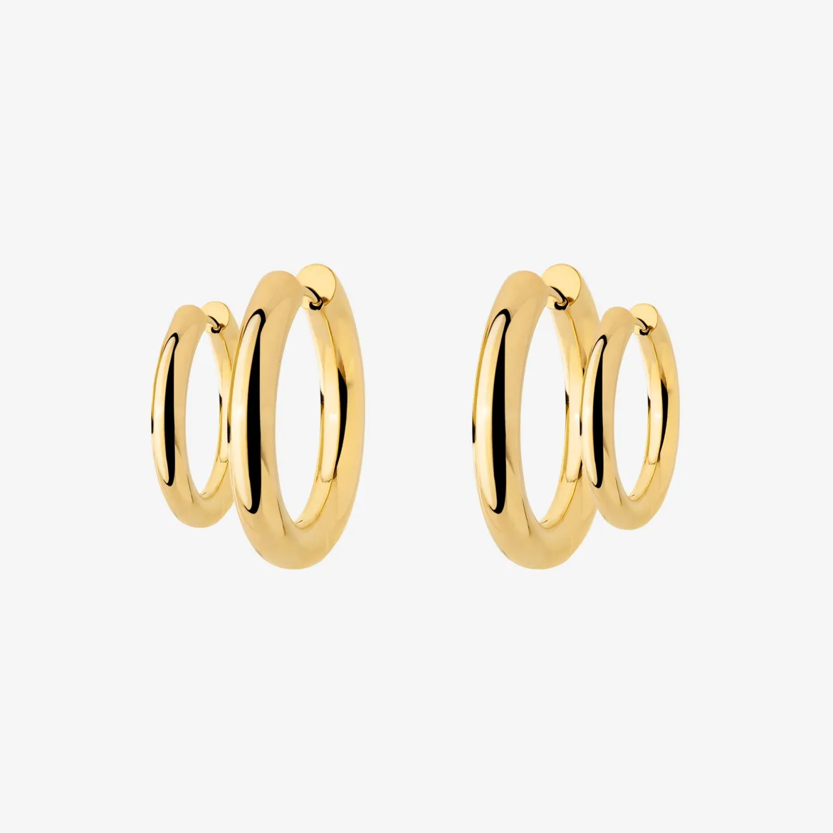 Chunky Lover Hoop Bundle Small Gold