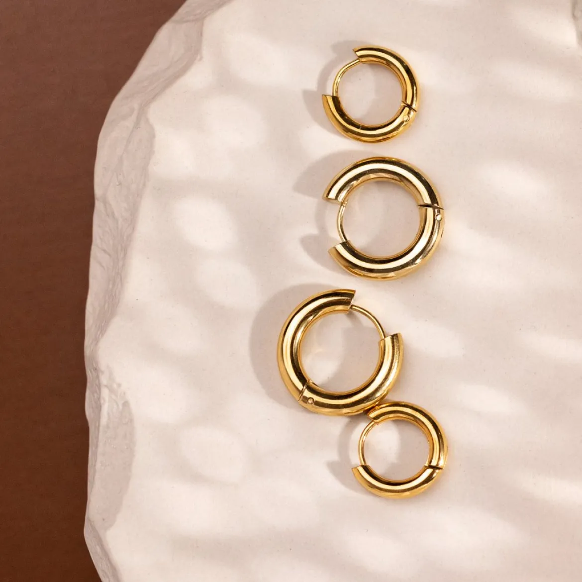 Chunky Lover Hoop Bundle Small Gold