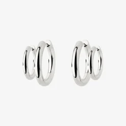 Chunky Lover Hoop Bundle Small Silber