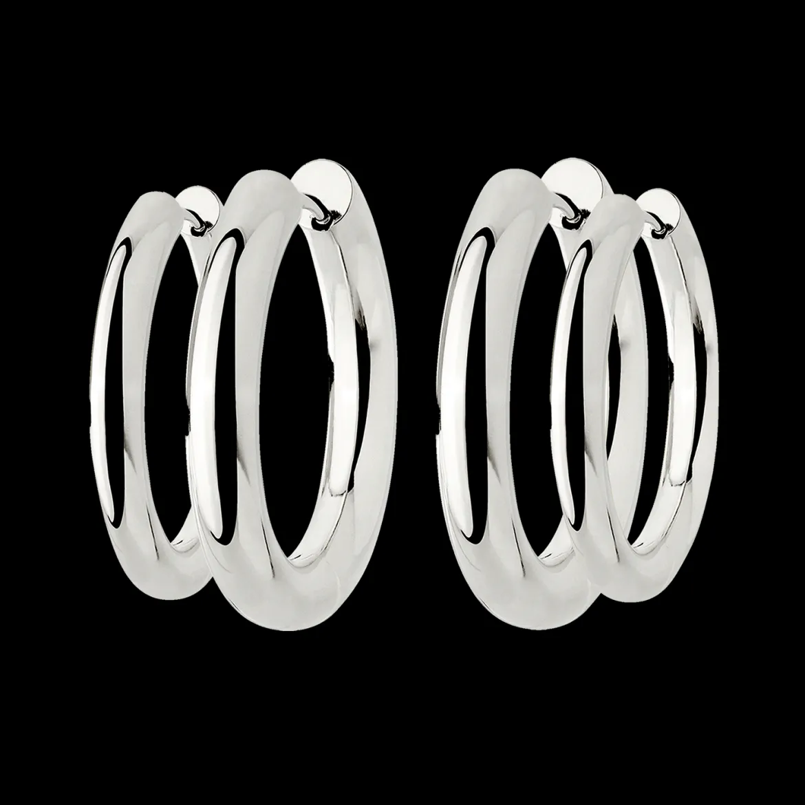 Chunky Lover Hoop Bundle Maxi Silber