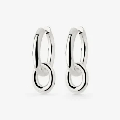 Chunky Oval Donut Hoop Set Medium Silber