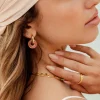 Chunky Peachy Donut Hoop Set Medium Gold