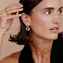 Chunky Sleek Donut Hoop Set Medium Roségold