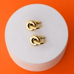 Chunky Sleek Donut Hoop Set Medium Silber