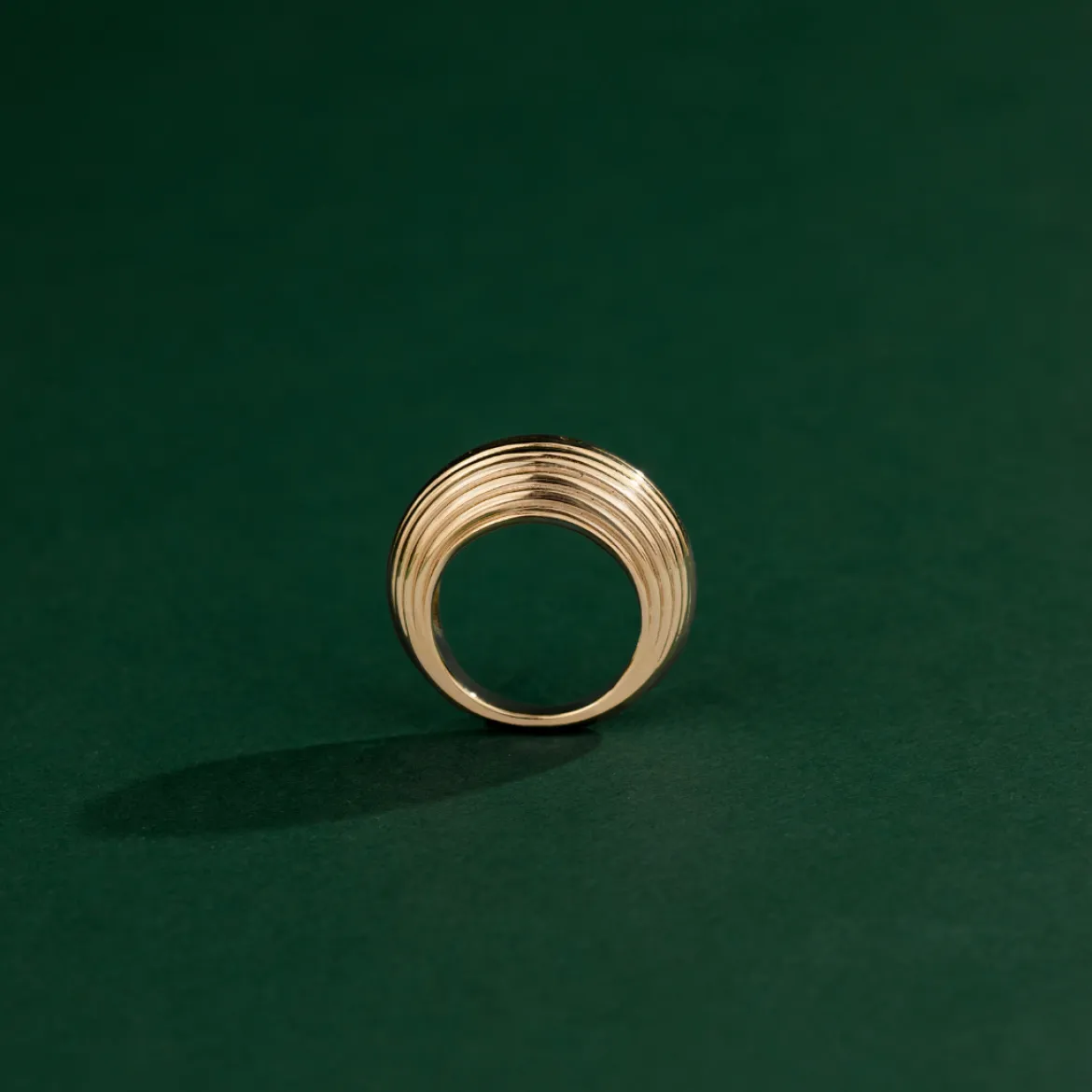 Chunky Stripes Ring Silber