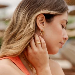 Chunky Sun Lover Hoop Set Medium Gold