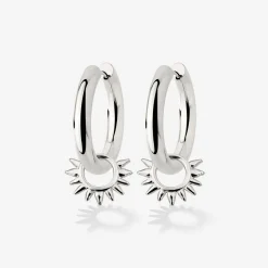 Chunky Sun Lover Hoop Set Medium Silber