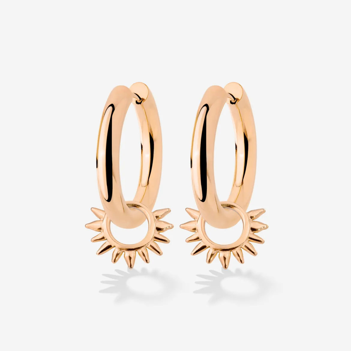 Chunky Sun Lover Hoop Set Medium Roségold