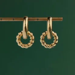 Chunky Twisted Donut Hoop Set Medium Roségold