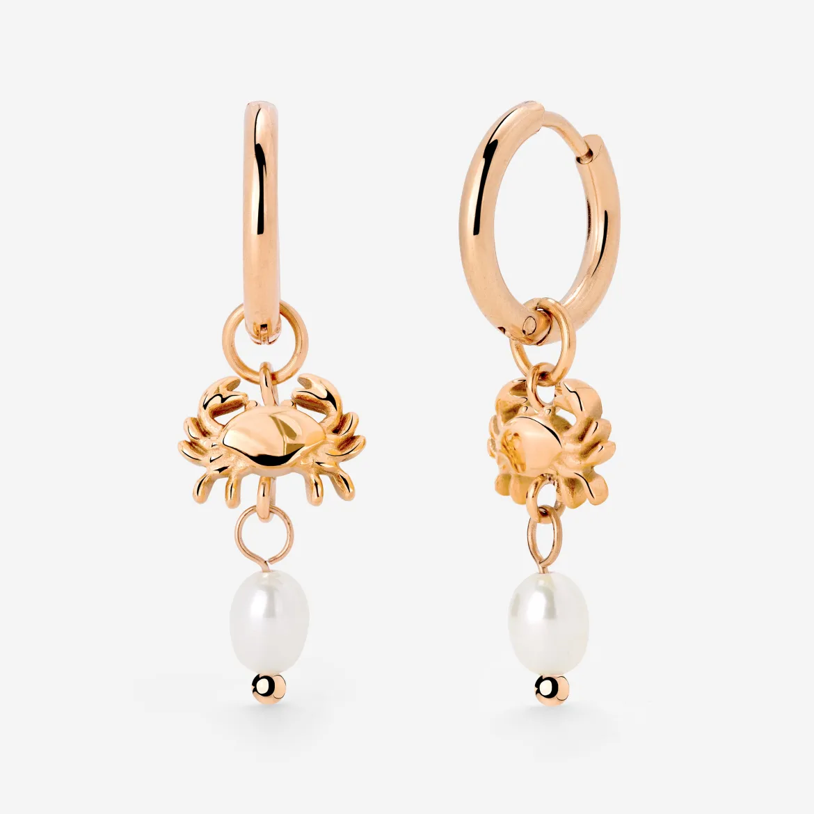 Crab Chaser Hoop Set Small Roségold