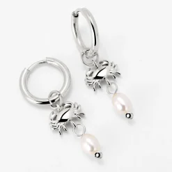 Crab Chaser Hoop Set Small Silber