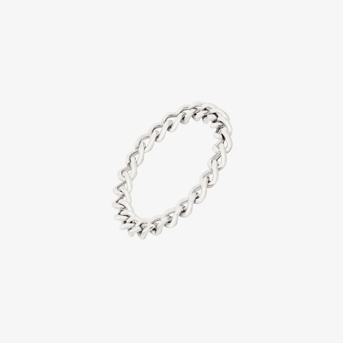 Curb Chain Ring Silber